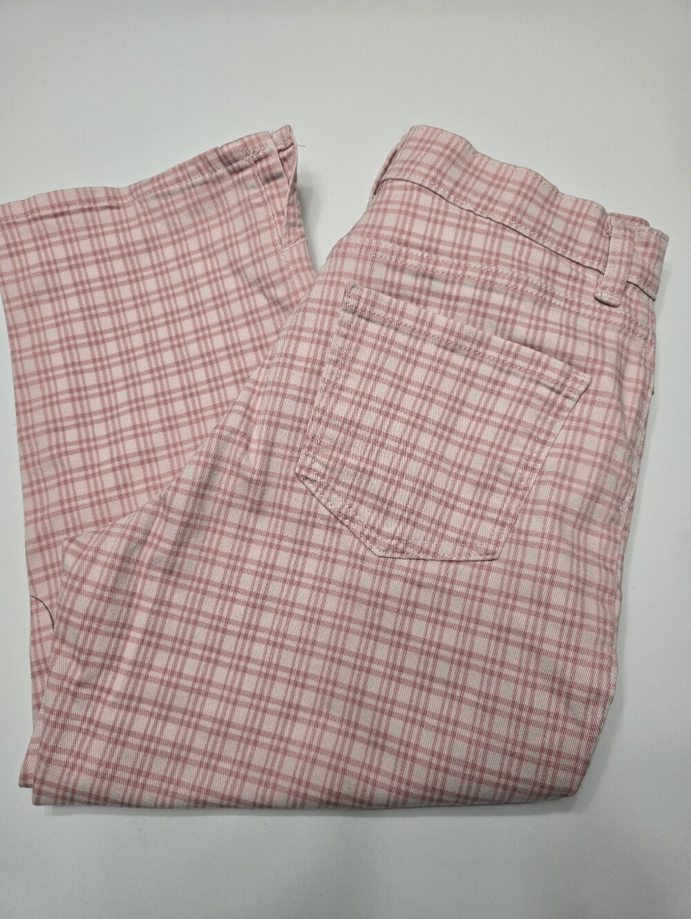 Gloria Vanderbilt Pink Plaid High-Rise Capris
